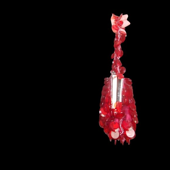 La Regale Gemstone Ruby Red Fun Sparkly Mini Dark Romantic Hand Bag - Picture 5 of 10